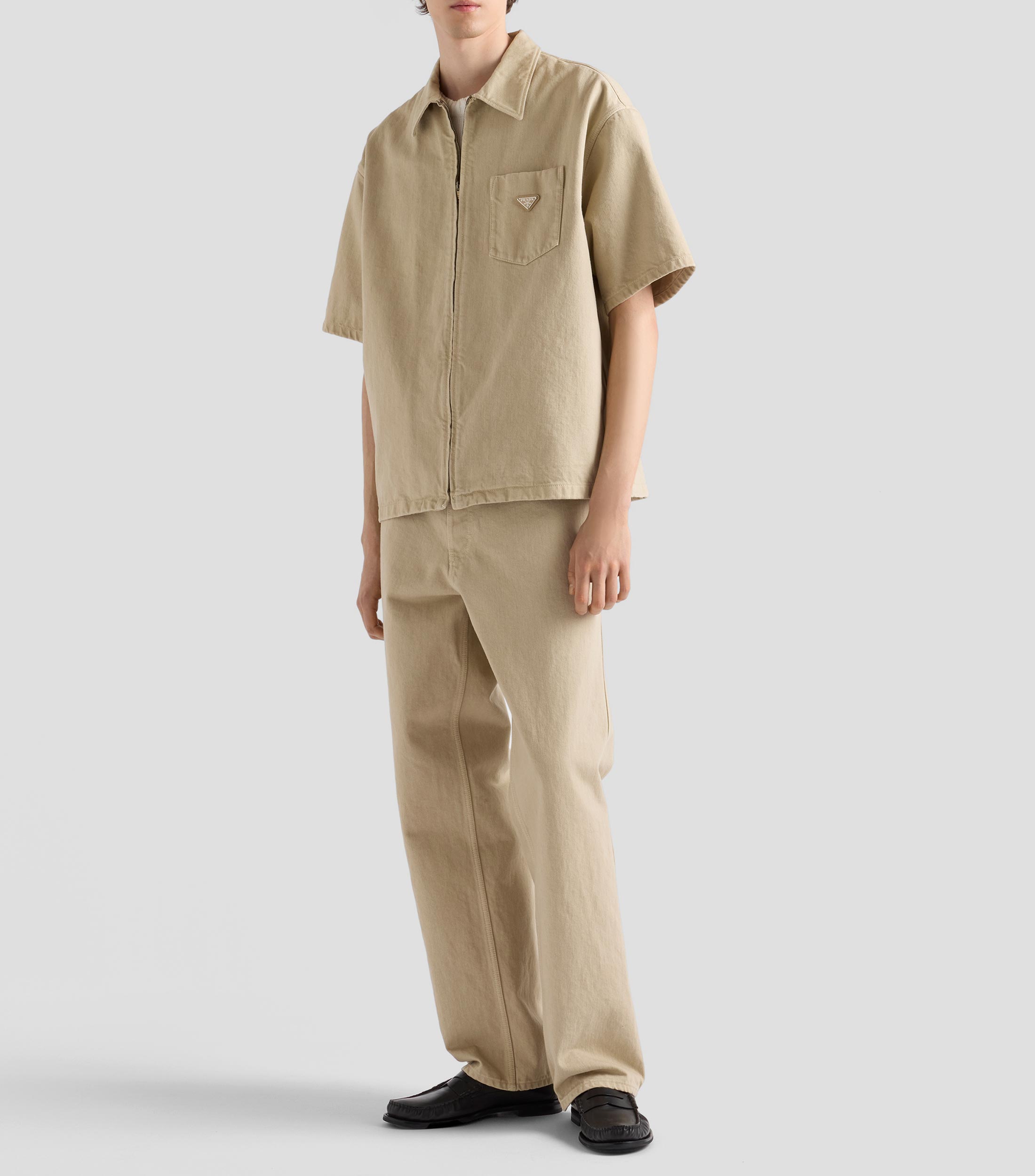 Camisa lisa manga corta Hombre